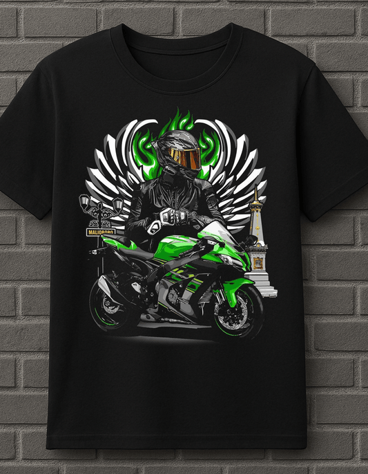 Tricou elegant cu un design unic – motocicletă și motociclist