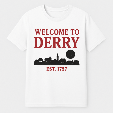 Тениска "Welcome to Derry" – фен тениска от филма IT | Хорър мърч