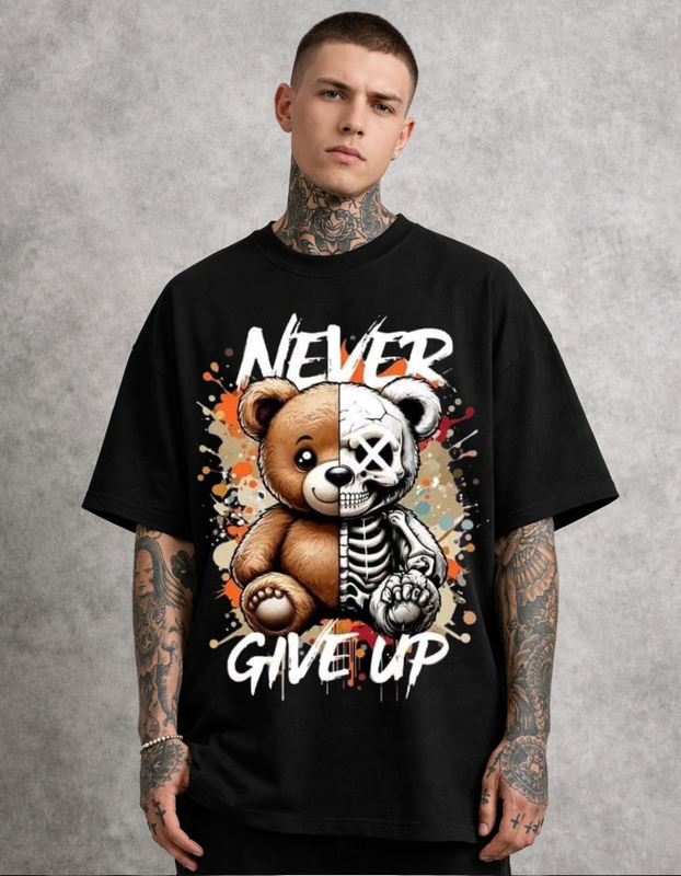 Oversized - Never Give up T-Shirt