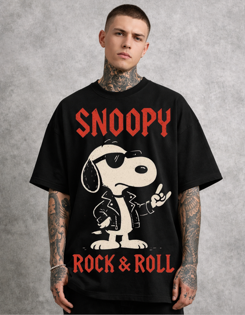 Oversized - T-shirt with decorative print
