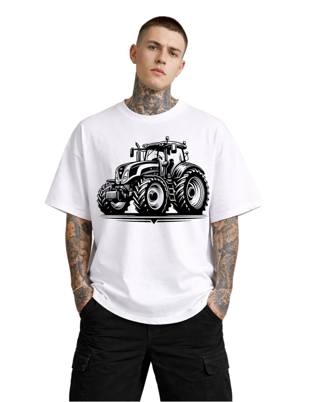 Oversized - Тениска с визуална композиция