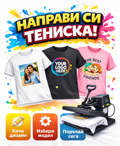 Тениска "По Ваш Дизайн" с 2 щампи