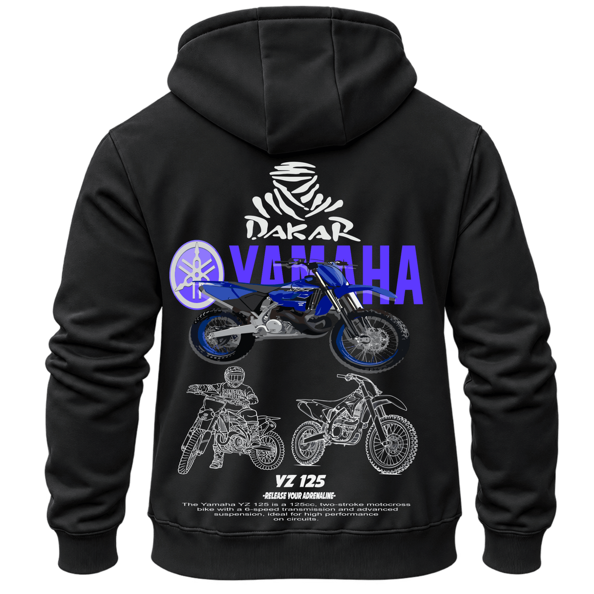 Суитчър Yamaha Dakar XT 125 – KM26-009, черен, изглед отзад