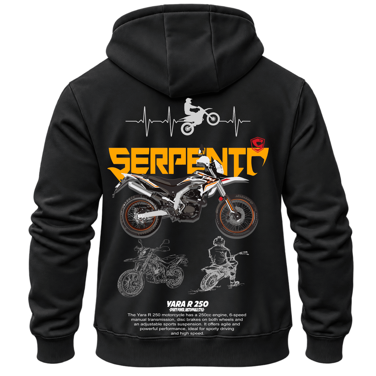 Суитчър Serpento Trail – KM26-011, черен, изглед отзад