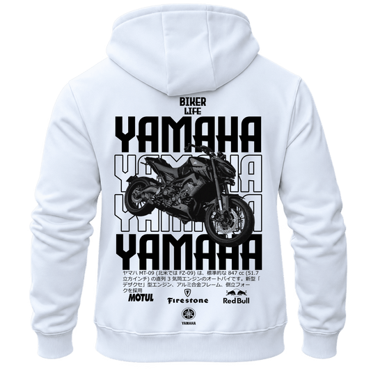 Суитчър Yamaha Biker Black – KM26-013, бял, изглед отзад