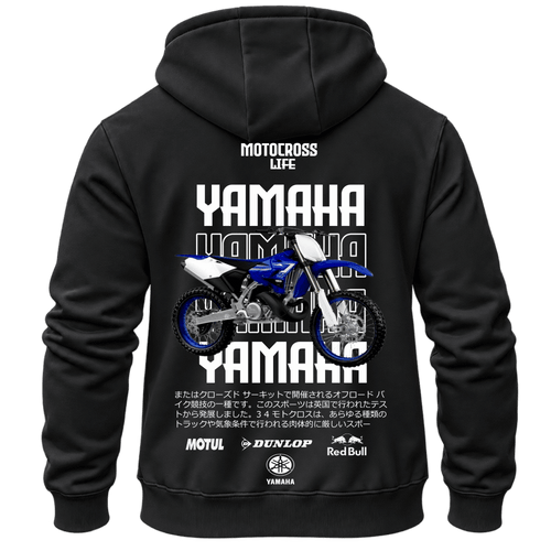 Суитчър Yamaha Motocross Life – KM26-015, черен, изглед отзад