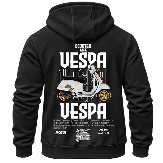 Суитчър Vespa Scooter Life – KM26-016, черен, изглед отзад