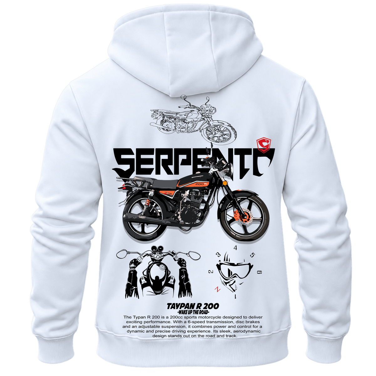 Суитчър Serpento Imperial 200 – KM26-017, бял, изглед отзад