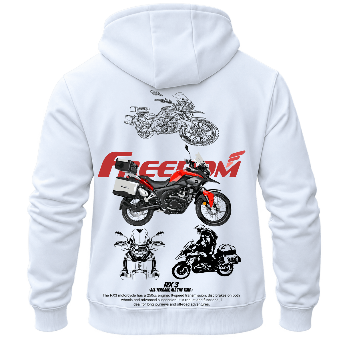 Суитчър Freedom RX3 – KM26-020, бял, изглед отзад