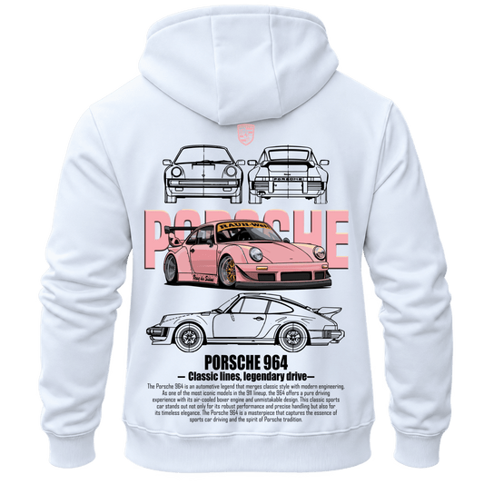 Суитчър Porsche 964 Pink – KM26-022, бял, изглед отзад