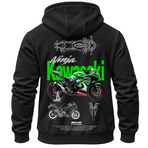 Суитчър Kawasaki Ninja 300 – KM26-031, черен, изглед отзад