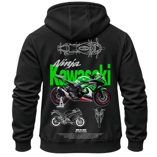 Суитчър Kawasaki Ninja 300 – KM26-031, черен, изглед отзад