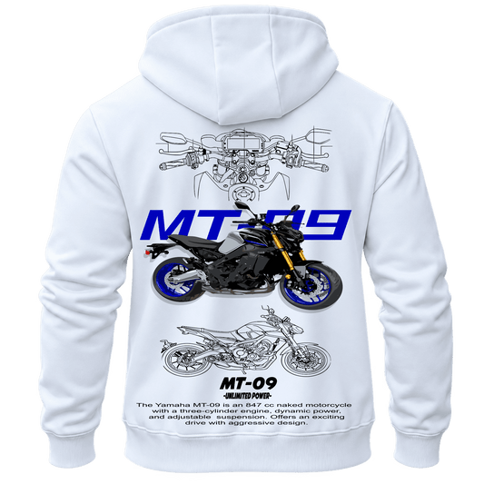 Суитчър Yamaha MT-09 – KM26-034, бял, изглед отзад