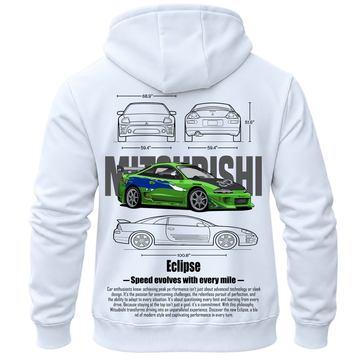 Суитчър Mitsubishi Eclipse – KM26-037, бял, изглед отзад