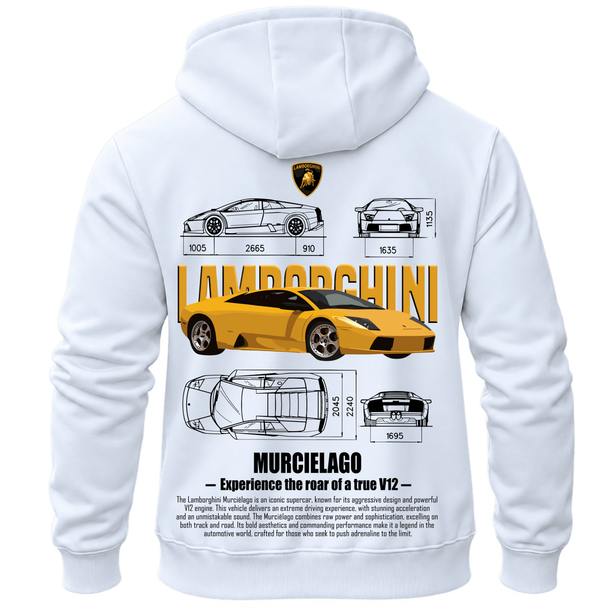 Суитчър Lamborghini Murcielago – KM26-039, бял, изглед отзад