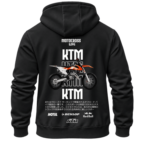 Суитчър KTM Motocross Life – KM26-040, черен, изглед отзад