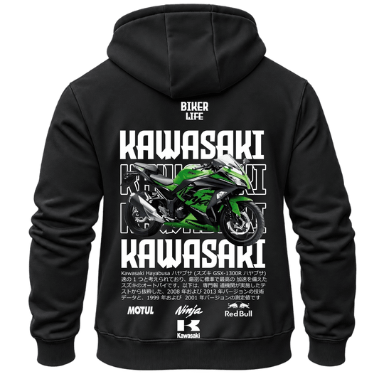 Суитчър Kawasaki Biker Sport – KM26-042, черен, изглед отзад