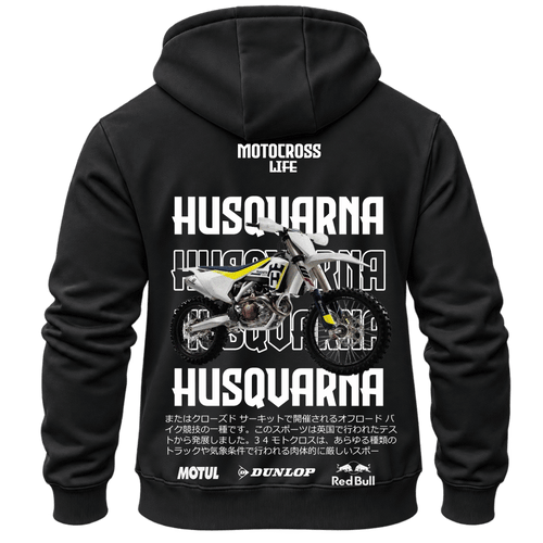 Суитчър Husqvarna Motocross Life – KM26-049, черен, изглед отзад