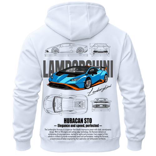 Суитчър Lamborghini Huracan STO – KM26-051, бял, изглед отзад