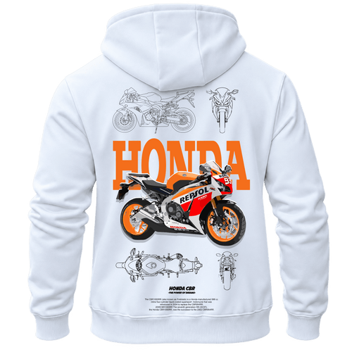 Суитчър Honda Repsol Sport – KM26-053, бял, изглед отзад