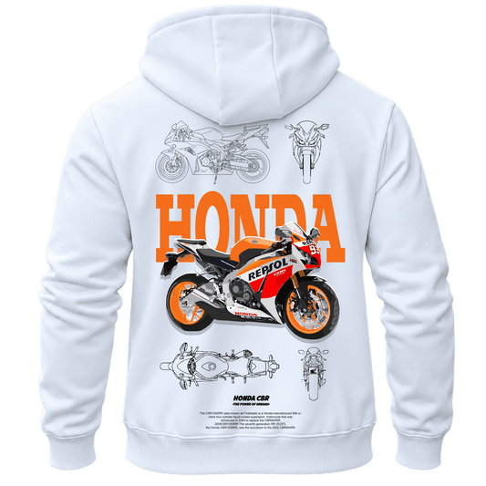 Суитчър Honda Repsol Sport – KM26-053, бял, изглед отзад
