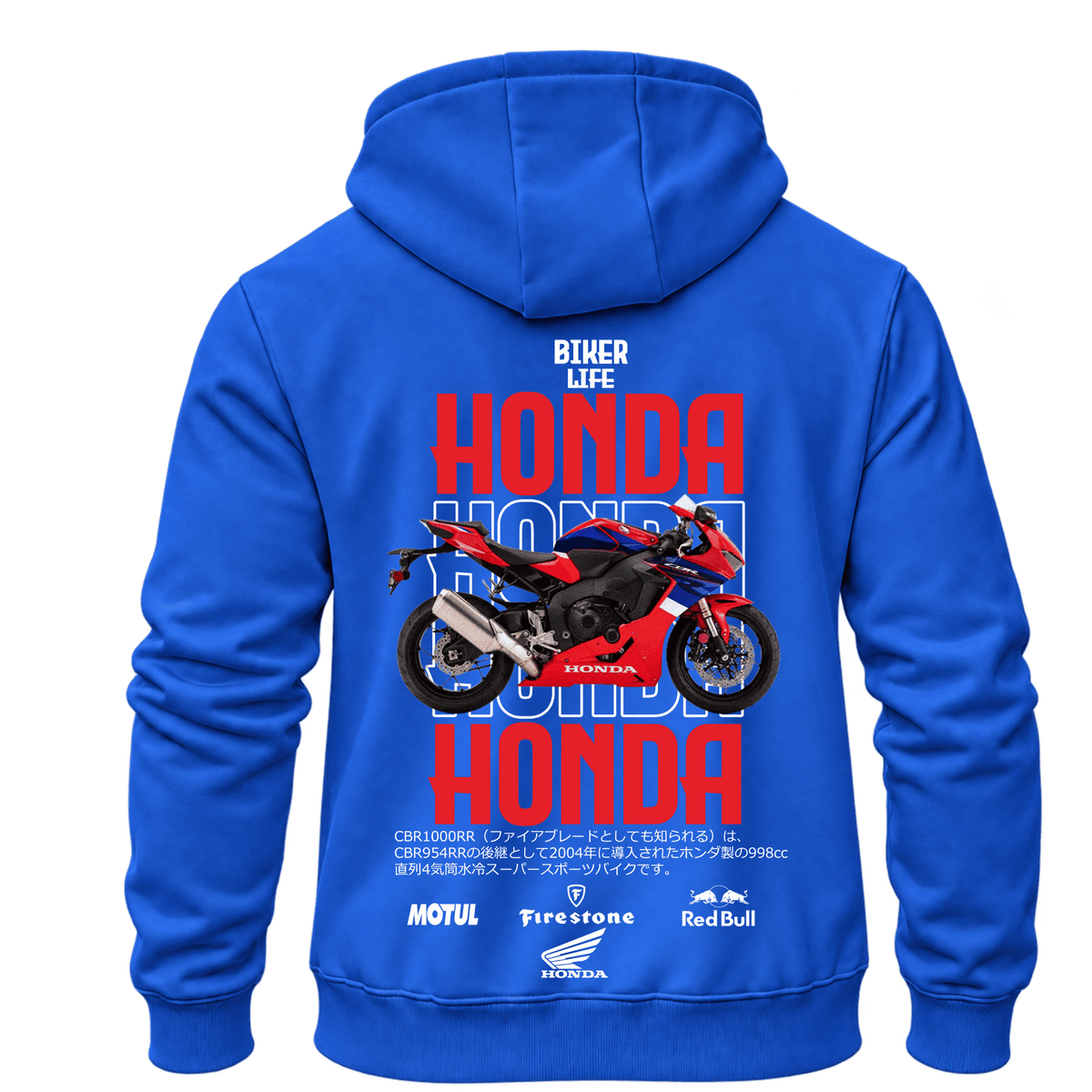 Суитчър Honda Biker Blue – KM26-057, син, изглед отзад