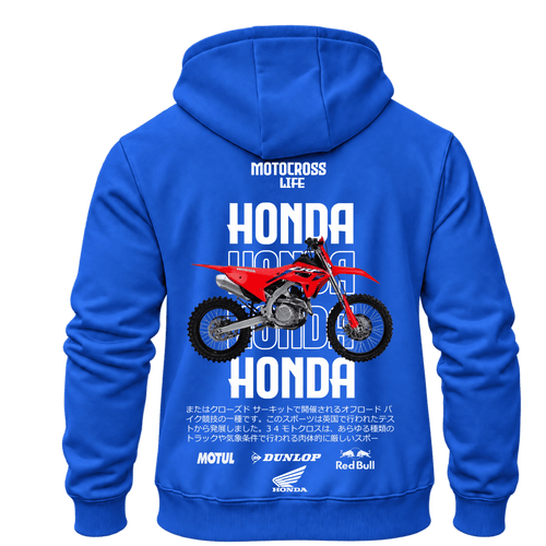 Суитчър Honda Motocross Life – KM26-058, син, изглед отзад