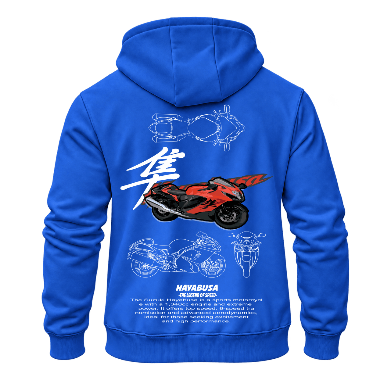 Суитчър Suzuki Hayabusa Racing – KM26-060, син, изглед отзад