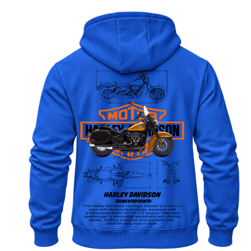 Суитчър Harley Davidson Blue – KM26-061, син, изглед отзад