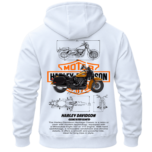 Суитчър Harley Davidson White – KM26-062, бял, изглед отзад