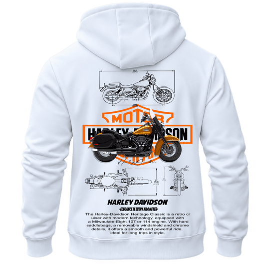 Суитчър Harley Davidson White – KM26-062, бял, изглед отзад