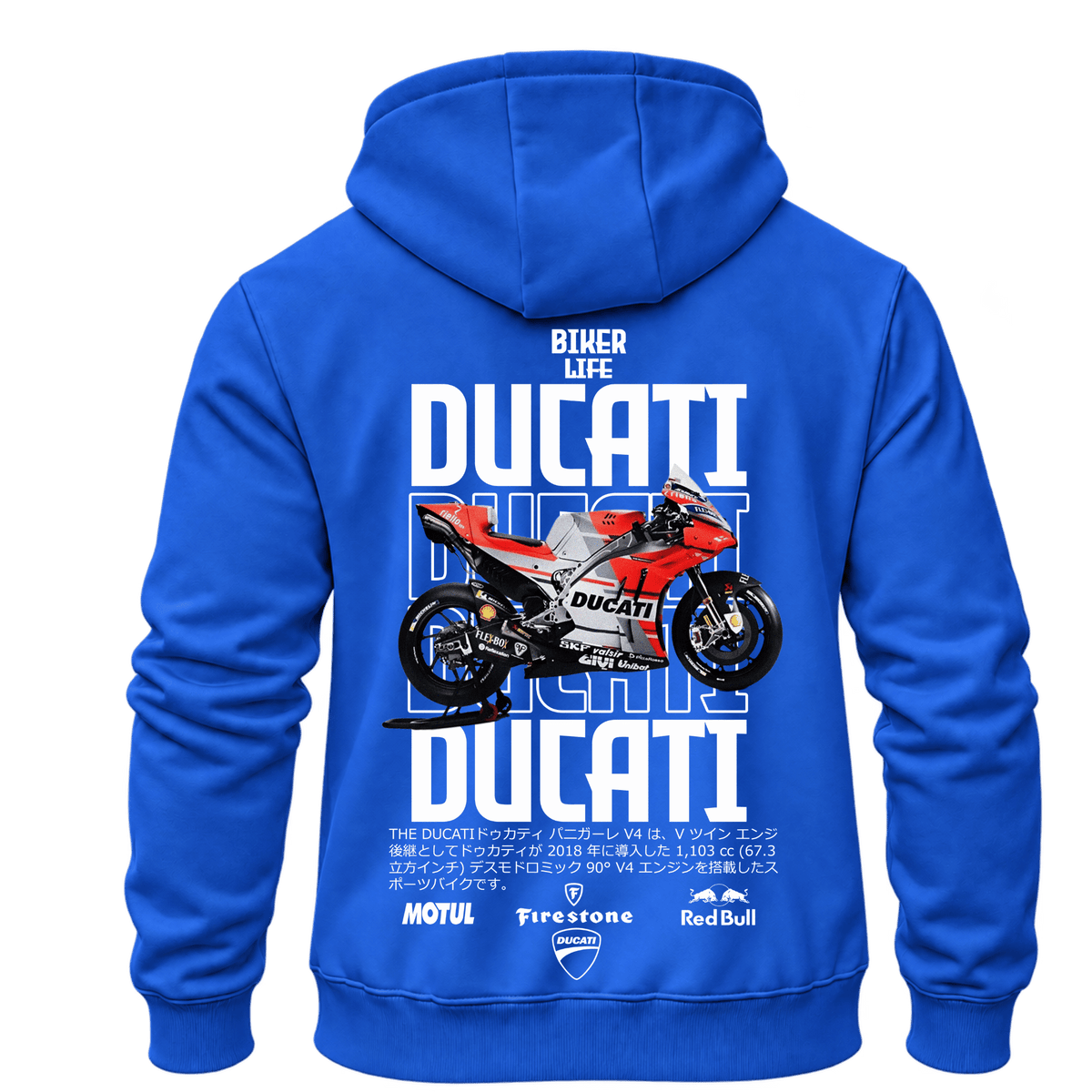 Суитчър Ducati Biker Life – KM26-063, син, изглед отзад
