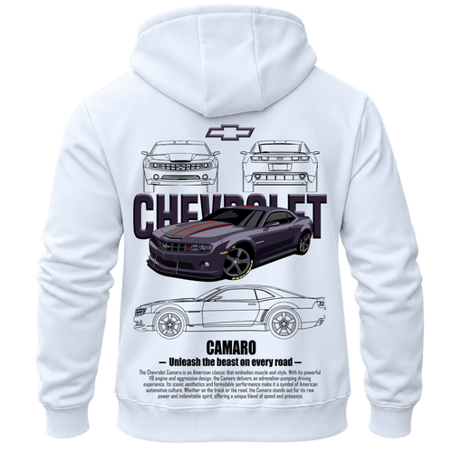 Суитчър Chevrolet Camaro – KM26-065, бял, изглед отзад