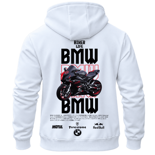Суитчър BMW Biker Life – KM26-067, бял, изглед отзад