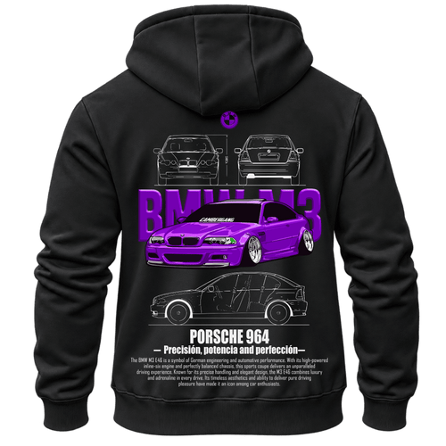 Суитчър BMW Purple Street Black – KM26-069, черен, изглед отзад