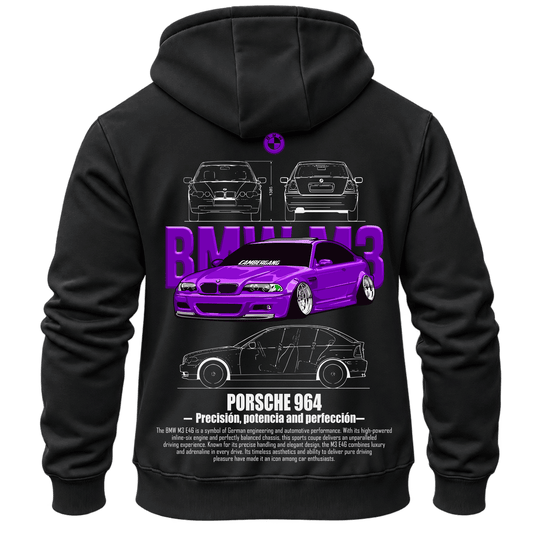 Суитчър BMW Purple Street Black – KM26-069, черен, изглед отзад