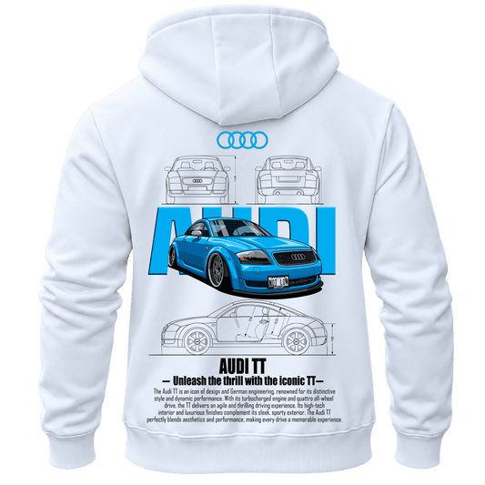 Суитчър Audi TT Blue Racing – KM26-070, бял, изглед отзад