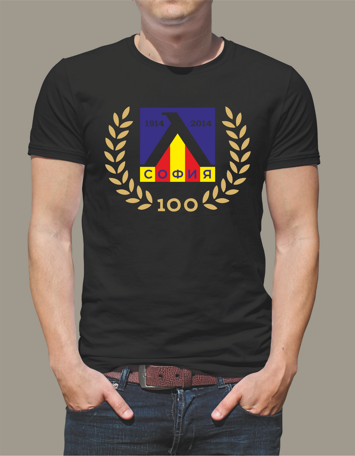 Тениска с лого LEVSKI (ЛЕВСКИ) - 100 години – продуктова снимка