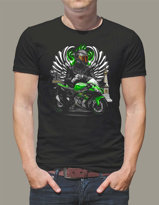 Tricou elegant cu un design unic – motocicletă și motociclist