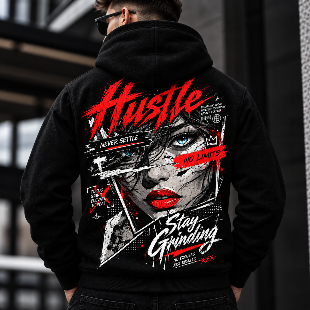 Суитчър Hustle Stay Grinding Black