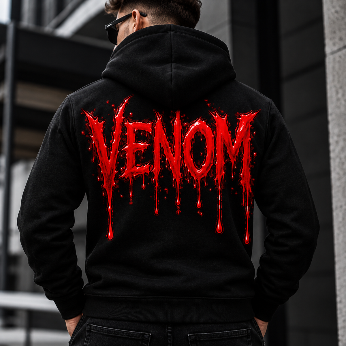 Суитчър Venom Red Drip - Черен